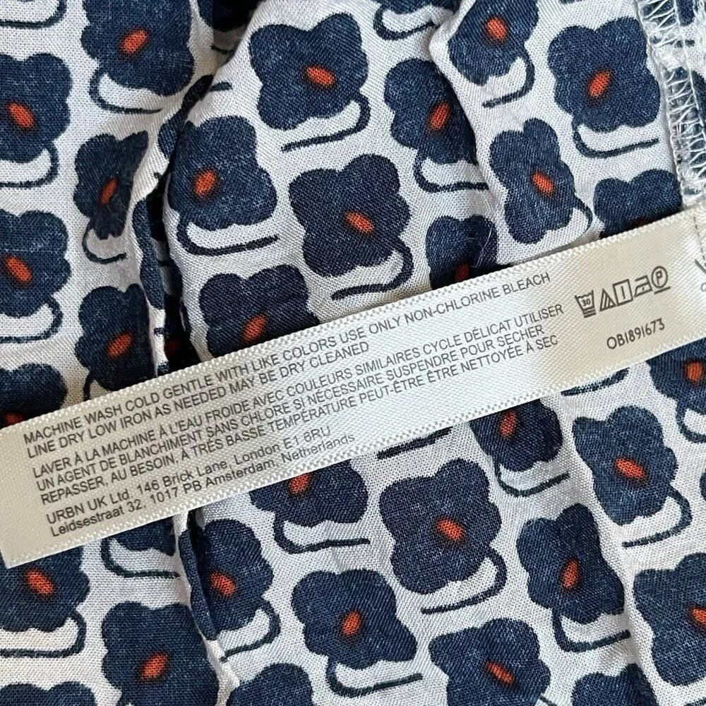 Anthroplogie Midi Dress Womens XL Blue Floral Boho Relaxed Party Tiered Peasant - Picture 11 of 16